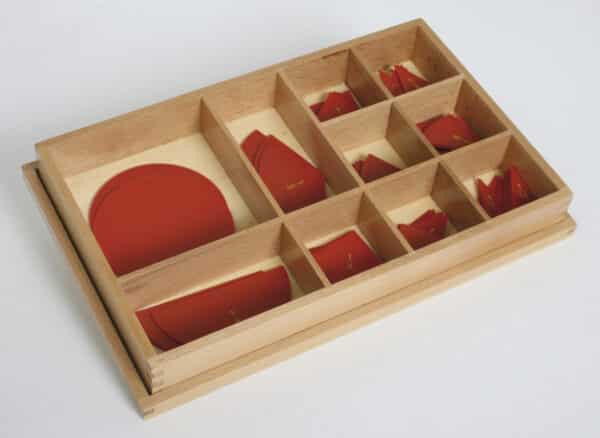 Scatola con cerchi per frazioni 112 pezzi