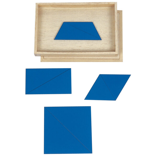 Triangoli costruttori blu in scatola rettangolare