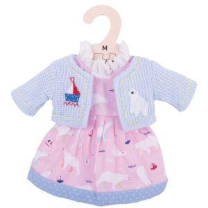 Abitino rosa con orsi polari (Per bambole di 34 cm)