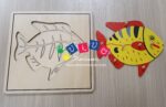 Incastri animali Puzzle - Pesce con scheletro