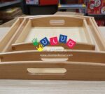 Vassoio per attività vita pratica Montessori – set da 3