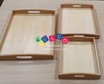 Vassoio per attività vita pratica Montessori – set da 3