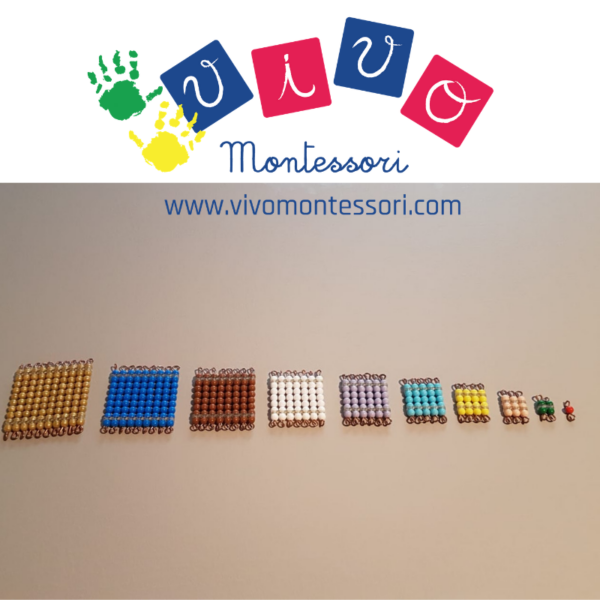 Perle Montessori catene di perle corte per tavola del Seguin II -