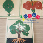 set incastri vegetali composto da foglia, fiore, albero