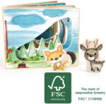 Libro in legno illustrato Nella foresta - interattivo