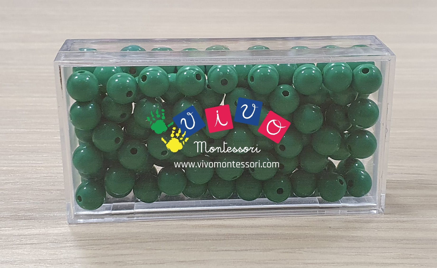 Perle verdi in scatola