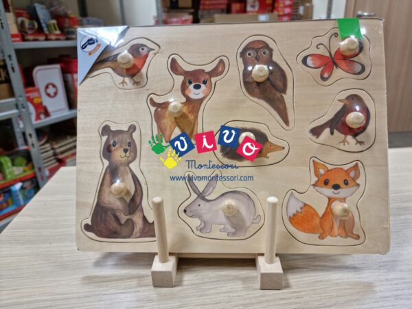 Puzzle con pomello tema animali della foresta