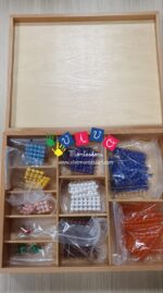 Scatola con catene di perle corte e relativo quadrato