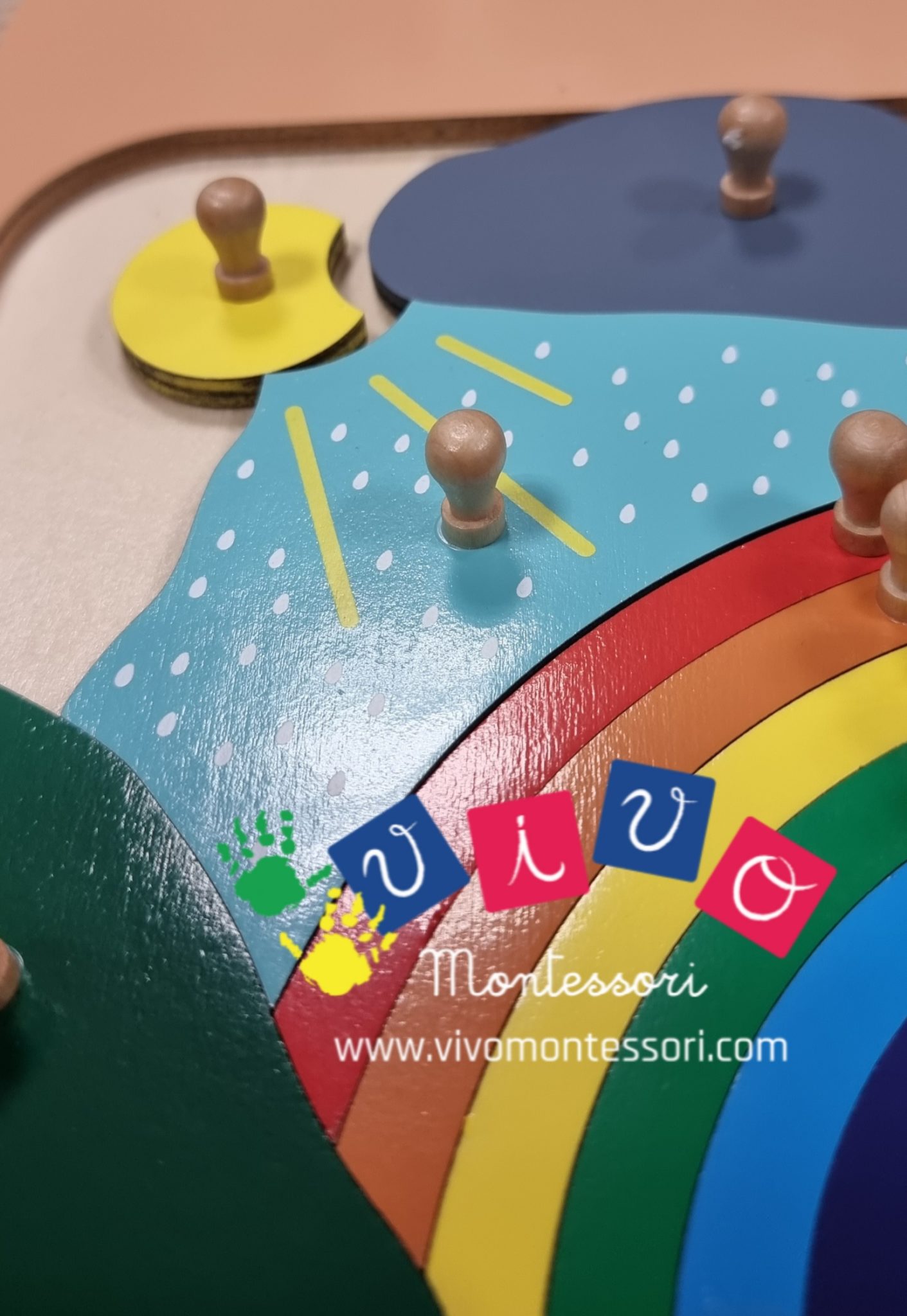 Kiuiom Legno Arcobaleno Giocattolo,Arcobaleno Giochi Legno,Toys Montessori Arcobaleno,Geometria Giocattoli Prescolari,Educativi Impilabile Stacker, Educativo Puzzle Geometria,Per Bambini Regalo,Rosso